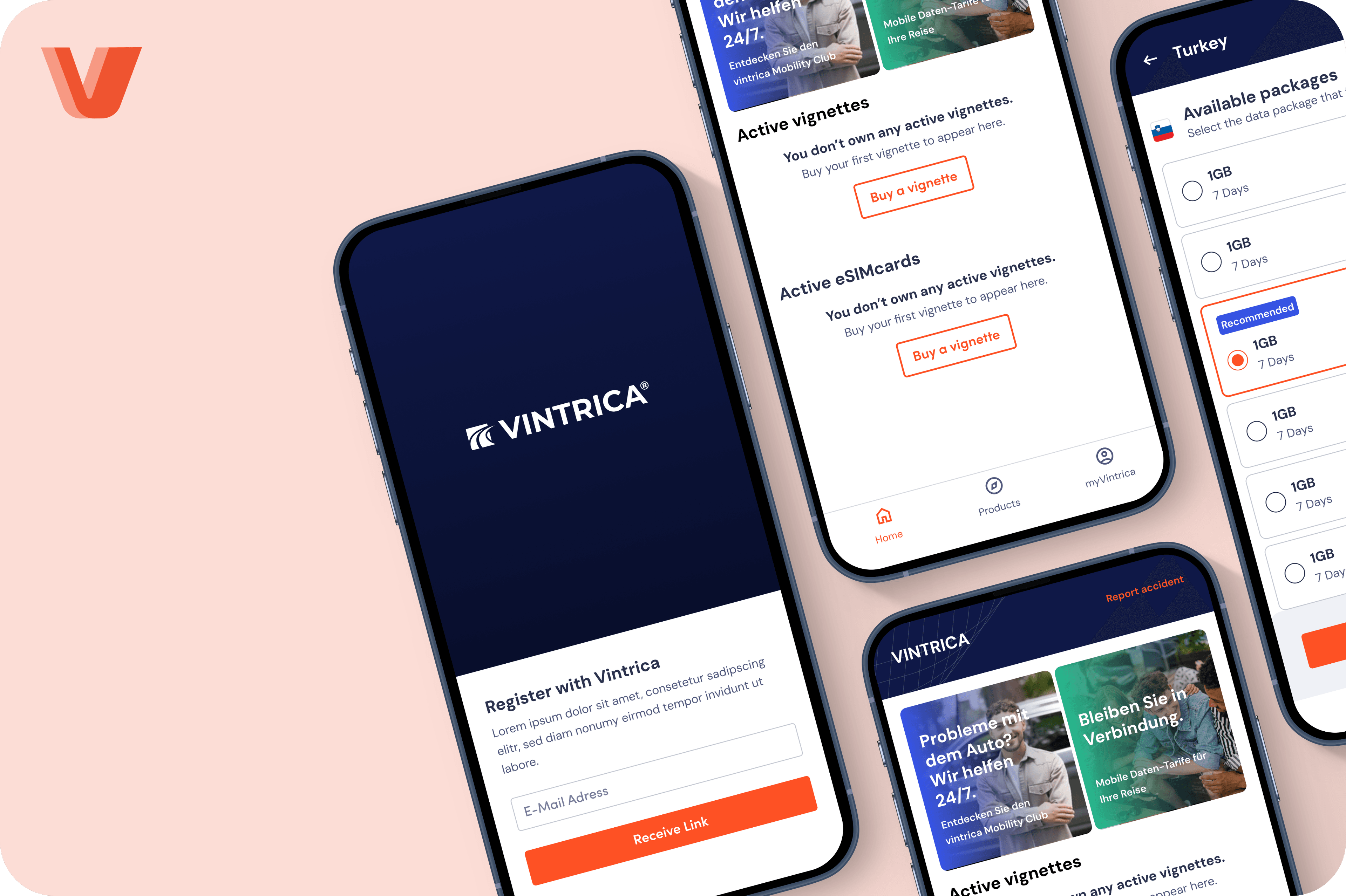 Vintrica App: Vignetten und Pakete